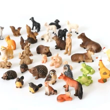 Bộ tượng động vật thu nhỏ – Tượng nhỏ bằng nhựa vẽ tay để trang trí khu vườn cổ tích, Phụ kiện hồ cạn mini tự làm, Đồ trang trí cây cảnh, Đồ trang trí chậu hoa, Phong cảnh rêu, Làng Giáng sinh, Diorama & Cảnh trên bàn | Bộ sưu tập mô hình thu nhỏ thực tế về rừng và trang trại có Nhím, Chim, Sóc, Cừu, Gà, Vịt, Thỏ, Mèo, Cú, Cáo, Gấu, Ếch, Lợn, Bò - Nhiều màu - Xem 9