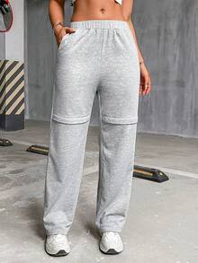 Women's Fashionable Casual Daily Wear Pants With Unique Design - Grey - View 3