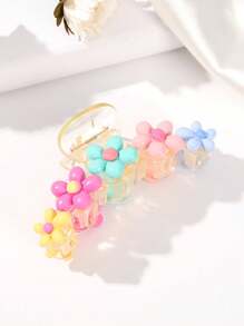 1 pieza Clip de pelo con forma de flor de 5 pétalos de color caramelo, clip de pelo con brillo dulce, pinza de pelo, sujetador de pelo, accesorio para el cabello
