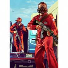 1 pièce Affiche murale avec cadre en option, Pop Art GTA 5 Vices, la capitale sainte, 5 stars, bon citoyen, trio de voyous, photo de groupe magnifique. Collection d'affiches artistiques à décorer la salle de jeu. Peinture HD cadeau de décoration