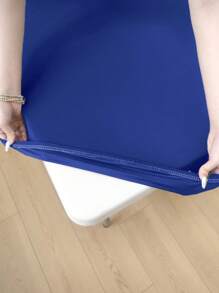 3-Piece Powder Blue Picnic Table Set With Bench Cover, Suitable For Parties, Picnics, Camping, Restaurants, Outdoor & Indoor Gatherings, All Season Solid Color - Multicolor - View 5