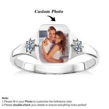 1pc Customized Photo Ring, Personalized Ring For Women, Suitable For Everyday And Party Wear, Valentine's Day, Birthday, Holiday, Mother's Day Gift