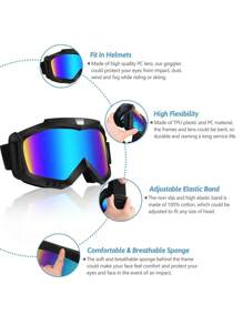 Gafas para moto de cross, gafas de motocicleta, 1/2 paquetes de gafas para ATV, gafas para conducir, gafas de esquí, gafas a prueba de viento, gafas de carreras - Multicolor - Ver 3