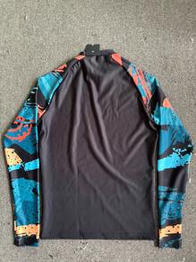 Camisa de manga larga de uso ajustado para hombres, para surf, protección UV, camiseta de base para buceo, ropa de gimnasia, ropa de playa