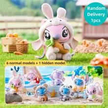 Miniso 动漫周边 Lilo & Stitch 系列动物派对盲盒可爱卡通惊喜盒娃娃摆件手工圣诞礼物（随机发货，1个） - 彩色 - 查看 1