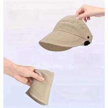 1Pc Breathable Women's Sun Hat With Wide Brim, UV Protection, Open-Top Peaked Visor For Ponytails - Multicolor - View 9