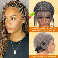 DWNSEN DIY Weaving Three Piece Set Double Full Lace Crochet Wig Caps With Natural Knots And Baby Hair Quick For Wig Making, Breathable HD Lace Braided Cap For Crochet Braids, Glueless Hair Net With Bangs Gift Crochet And Nylon Hairnet - 109 sections - 查看 2