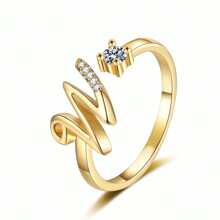 Juego de 26 anillos con letras del alfabeto inglés, joyería de anillos versátiles y ajustables de extremo abierto, regalo ideal para vacaciones
