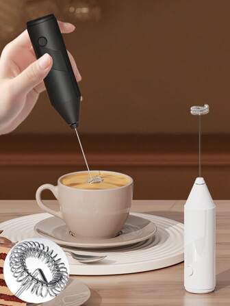 1pc Cordless Electric Home Mixer, Milk Frother, Coffee Foamer, Multi-Functional Cake Baking & Mixing Mini Handheld Blender, Requires 2 AA Batteries (Batteries Not Included) Back To School