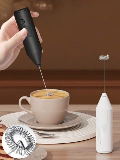 1pc Cordless Electric Home Mixer, Milk Frother, Coffee Foamer, Multi-Functional Cake Baking & Mixing Mini Handheld Blender, Requires 2 AA Batteries (Batteries Not Included) Back To School