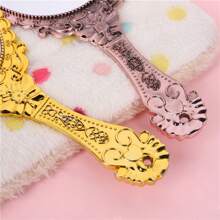 1 pieza Espejo de mano redondo de color metálico elegante, tamaño grande de 9.8 pulgadas * 4.5 pulgadas, espejo de vanidad para mujer, espejo de maquillaje ligero, adecuado para uso doméstico, maquillaje, barato, decoración de habitación, tocador, viaje, dormitorio, accesorios de maquillaje, espejo, espejo de vanidad, mini espejo, espejo compacto, espejo pequeño, espejo de mano