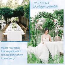 fani 6 Packs Tablecloth 90 X 132 Inch,  Polyester Table Cloth For 6ft Rectangle Tables, Stain And Wrinkle Resistant Washable Fabric Table Cover For Wedding Banquets Parties Buffet Dining Table - White - View 4