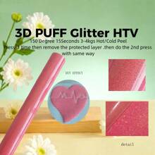 1 PIEZA Vinilo termotransferible DIY con brillo 3D PUFF