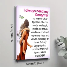 1pc Framed Canvas Poster, A - Mother's - Love - For - Her - Daughter Wall Art Canvas Paintings, Ideal Gift For Bedroom Living Room Corridor, Wall Art, Room Decoration