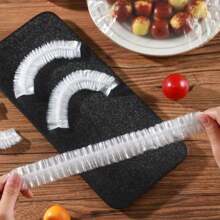 100 Pcs Disposable Food Cling Film Cover Shower Head Cover Multi-Purpose Disposable Shrink Bag Disposable Shoe Cover Thickened Kitchen Cling Film Household Refrigerator Refrigerated Food Preservation Cover Elastic Telescopic Cover