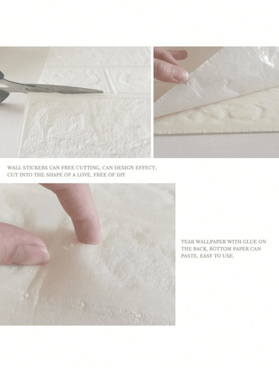 /1pc 3D Self Adhesive Wand Stickers, Foam Waterproof Wallpaper, Children's Room, Living Room Background ation, Moisture Proof, Anti Collision, Bedroom, Dormitory, Rental Ho Nursery Wallpaper Home Bathroom Bedroom ation Stuff Art Paper view 5