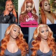 13X4 Free Part Black Green Highlights Body Wave Lace Front Wigs Pre Plucked Soft Long Wavy Hair Wigs Heat Resistant Wave Wigs Glueless Christmas Wig Long Wavy Synthetic Lace Front Wigs For Women Perfect For Daily Wear & Parties - 挑染金色 - 查看 9