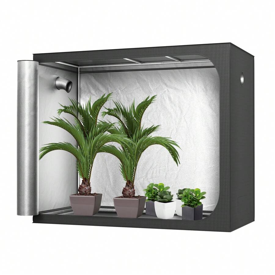 Froadp Namiot do uprawy w szklarni z odblaskowym namiotem do uprawy Mylar 600D Oxford Fabric + PE + Metal Tube Indoor Grow Tent, do uprawy roślin w szklarni - Czarne - Zobacz 1
