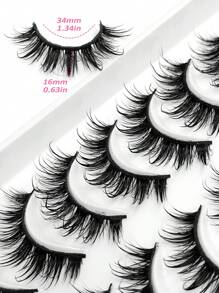 Asiteo 10 Pairs Spike Cartoon Style False Eyelashes - Thick & Curly, Full Strip Lashes, Beginner Friendly, Reusable, Perfect For Cosplay And Anime Makeup - Black - View 5