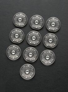 Set de 8 piezas/paquete de botones grandes y redondos con textura vintage y diseño de tótem, adecuados para uniformes, ropa especial, decoración, camisas, suéteres, trajes, abrigos, chaquetas, botones de metal, accesorios de costura DIY de artesanía