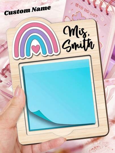 Customized Wooden Teacher Note Holder, Personalized Nurse Note Holder, Customized Student Sticky Note Holder Board, Personalized Desk Decoration, Customizable Name And Pattern, Gift For Students, Teachers, Nurses,Multi-Functional, Ornamental,Reusable,Exquisite,Stylish,High-Quality,Colorful,Modern,Custom,Personalized,Unique,Ideal Gifts For Him,Ideal Gifts For Her,Boyfriend,Dad,Girlfriend,Mom,Family,Friends,Customized Signs & Plaques,Home Refresh