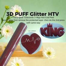 1 PIEZA Vinilo termotransferible DIY con brillo 3D PUFF