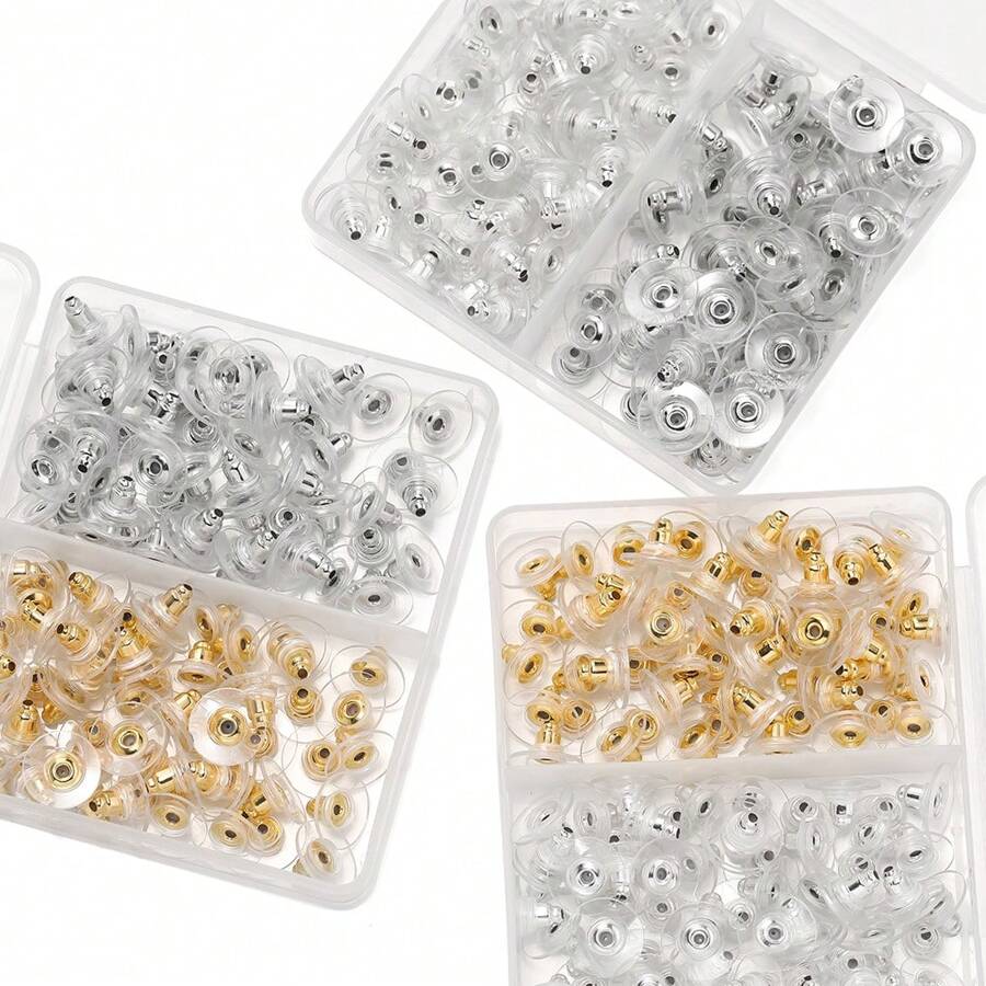 1Set 120Pcs Silicone Earring Backs, Safety Stoppers For DIY Jewelry Making Jewelry End Caps Jewelry Making Kit - Ear Plug Kit - View 1