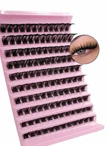 Rikuaild 120pcs D-Curl Flare False Eyelash Clusters, Suitable For Individual Lash Extensions, Create Thick & Long-Lasting Lash Effect, Natural & Voluminous, Eyelash Clusters, Individual Lashes, False Eyelashes - D - View 2