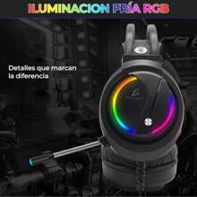 Diadema Audífonos Gamer Rgb Led Colores Pc Laptop - Negro - Ver 9