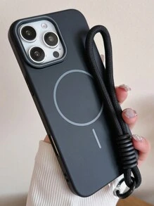 简约哑光磁吸无线充电壳适用于 16 15 14 Plus 13 12 11 Pro Max 短腕带硬质 PC 防震保护套