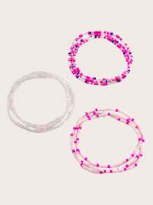 3 件套女士身体链套装，海滩夏季风格，仿珍珠肚皮和腰链，弹性串珠装饰波西米亚风万圣节