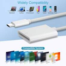 SD Card Reader Compatible With Iphone, USB C/Lightning Interface Compatible With IPhone 16/15/14/13/12/11/XR/Xs Max/7/8 Plus/SE, Camera Storage Card Reader And IPad - White - View 7
