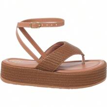 Women's Flatform Sandals Comfortable Flip Flops - Camel - View 2