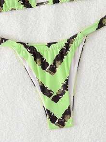 LUCKY HOLIDAY Bộ bikini tam giác dây gợi cảm thời trang - màu xanh lá - Xem 6