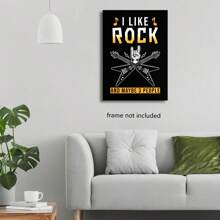 Set Of 1/3 Pcs Pop Rock Music Wall Arts Posters Witty Rock And Roll Guitar Design Pictures Canvas Printing Posters Bar Living Room Bedroom Home Decoration Unframed-Style ,Wall Art With Frame