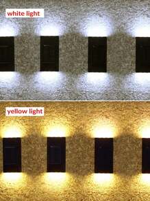 2 pièces Lumières murales solaires trapézoïdales à intensité variable, lumières solaires pour clôture, lumières de terrasse, lumières murales solaires LED, convenant pour l'éclairage intérieur du jardin et du porche, le paysage extérieur, la cour, l'atmosphère extérieure étanche, la décoration murale, les lumières de lavage des murs de terrasse