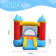 Brincolín inflable con tema de castillo de caricaturas - Incluye soplador de alta potencia de regalo - Burdeos - Ver 3