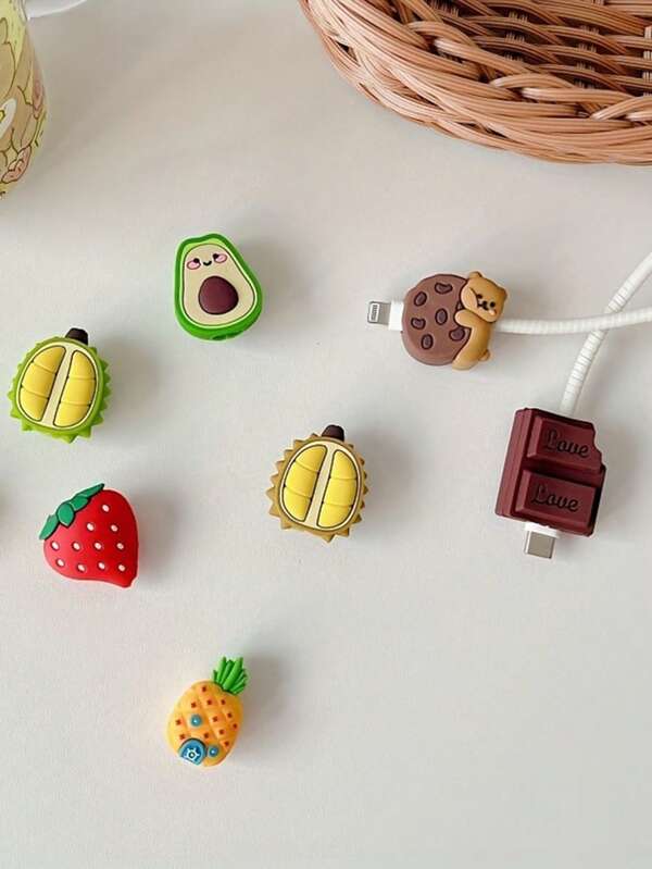 1pc Silicone Cartoon Animal Biting Cable Protector, Creative Charger Cable Saver, Anti-Bending