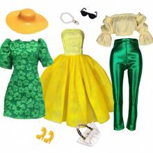 奢华时尚娃娃套装带配件，适合 11.5 英寸 - 12 英寸娃娃，经典礼品套装，生日礼物的理想之选 - 彩色 - 查看 1