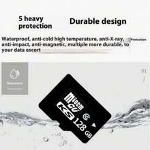 1pc Monitoring Camera Memory Card Mini TF SD Card High-Speed Flash Storage Card Compatible With Computer, Digital Camera, Security Camera, Audio, Driving Recorder, Smartphone And GPS Navigation, 16GB/32GB/64GB/128GB/256GB - Black - View 7