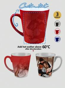 1pc Personalized Cone Color Changing Magic Mug, Mother's Day Custom Picture Mug, Holiday Gift For Mom, Birthday Gift, Color Changing Mug, Perfect Easter Gift For Him/Her, Unique Gift For Special Occasions, Personalized Photo Coffee Mug, Custom Camping Mug, Custom Christmas Gift, Personalized Anniversary Photo Mug, Perfect Gift For Family, Friends, Baby,Office Decor,Kitchen Essentials - Multicolor - View 1
