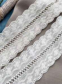 1pc Scalloped Embroidered Lace Edge Fabric Trim, 7.5cm Width Water-Soluble Hollow Out Cloth Decorative Sewing Supplies For Clothing