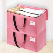 6 Pack Extra Large Moving Bags With Zippers And Carrying Straps, Heavy Duty Storage Bag Moving Boxes For Space Saving - Pink - View 6