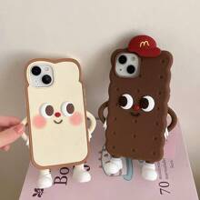 Sanrio Funny Phone Case,Ugly Phone Case Cartoon Cute Stereoscopic Cookie Bread With Support Small Feet Stereoscopic Silicone Phone Case Compatible With Iphone 12/13pro/14promax/15/16 PROMAX(Single Phone Case, No Other Accessories,Some Lenses Are Not Fully Included) Waterproof Shockproof Anti-Fall Scratch Resistant