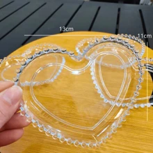 KIT COM 06 PIRES CORAÇÃO MODELO PEARL EM ACRÍLICO TRANSPARENTE