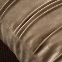 1pc Velvet Striped Decorative Throw Pillow Cover, Square Soft Cushion Slip For Sofa, Coffee, Indoor & Outdoor Patio, 18 X 18 Inch, 45 X 45 Cm - Camel - View 4