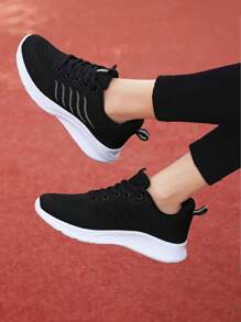 2025 New Women Knitted Hollow Out Fashion Casual Outdoor Comfortable Soft Bottom Lightweight Running Sports Shoes