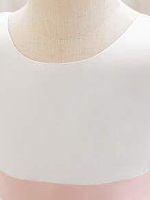 2pcs Baby Girls 0-2 Years Old Outfit Set Mini Dress, White Christening Robe Suitable For Role Play Party - White - View 6