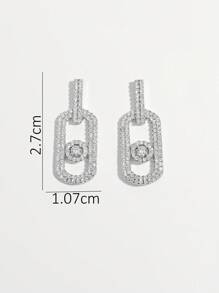 Vaerine 1 Par de Pendientes Elegantes y Lujosos de Plata de Ley 925 con Diseño Geométrico Hueco y Circonita Cúbica para Mujeres, Apropiados para Citas, Fiestas, Uso Diario, Exhibición de Charm, Regalo Perfecto para el Día de la Madre
