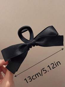 1pc Women's Handmade Fabric Bow Large Black Hair Claw Clip, Fashion Versatile High-End Retro Elegant Elegant Hair Accessory Clip, Suitable For Daily Wearing, Hair Washing, Makeup Matching Hair Clips Hair Jaw Clip Hair Clamps Hair Clutch Hair Catcher Clip, Casual Fall Winter Hair Accessories For Women For Vacation Outfits Woman